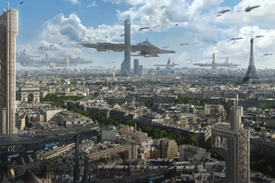 Paris Futuristic Fantasy Art Science Fiction Cities Wallpapers ...