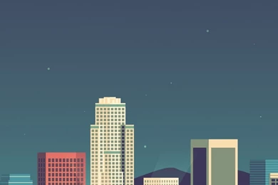 8 Bit Cityscape iPhone 5 Wallpapers
