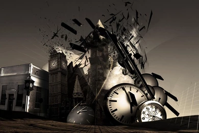 3D Graphics World Clocks Monochrome Time Widescreen D HD Wallpapers ...