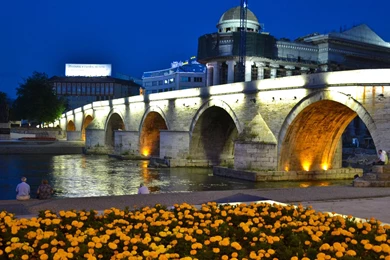 Skopje Macedonia Night View HD Wallpapers