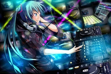 Anime Dj Girl With Headphones Backgrounds 1 HD Wallpapers