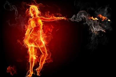 Hot Babe On Fire HD Wallpapers