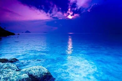 Sunset Clouds Landscapes Nature Blue Sea Sea Wallpapers