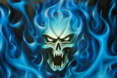 Wallpapers Flaming Blue Skull Flame Image 788x591