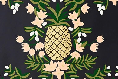 Pineapple (Ebony) Wallpapers By RIFLE PAPER Co.