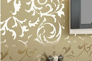 Modern Victorian Flocking Velvet Textured Damask Wallpapers Roll ...