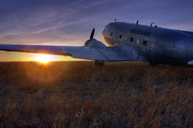25867 Airplane On A Sunset Field 1920x1080 Aircraft Wallpapers ...