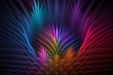 Abstract, Colored, Rays, Symmetry, Feather, Art, Background, Wallpapers
