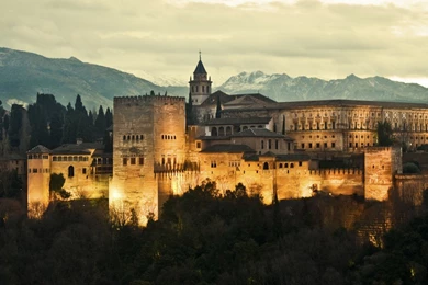 Wallpapers Alhambra Palace Granada Spanien Computer Hd 1366x768 ...