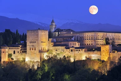 Moon Rise On The Castle 1280x800 Wallpapers, 1280x800 Wallpapers ...