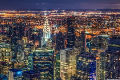 Manhattan Panorama HD Desktop Wallpapers : Mobile : Dual Monitor