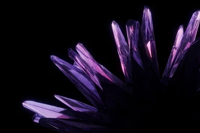 Purple Crystals Black Backgrounds Image