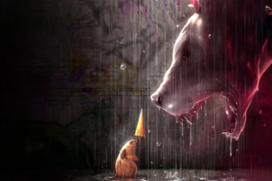 Lights Rain Artistic Yellow Animals Dogs Artwork Necklaces ...