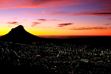 Wallpapers Cape Town, South Africa, City, Night, Light, Mount ...