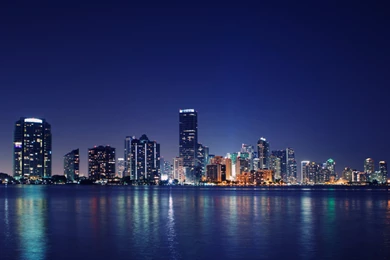 Miami Skyline Night Wallpapers For 2048x2048