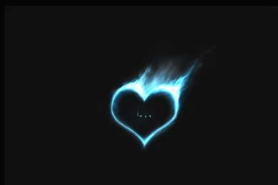 Blue Heart Love Black Flame