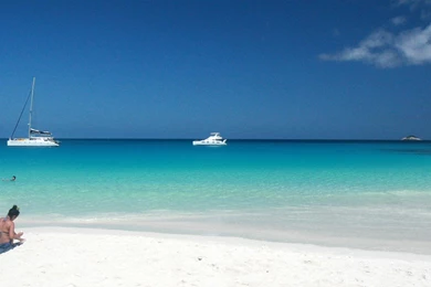 Download Wallpapers Girl On Anse Lazio Beach, Praslin, Seychelles ...