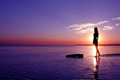 Girls Beach Sunset Photography