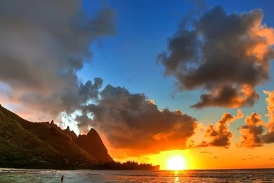 Download Wallpapers 2560x1024 Beach, Sea, Sand, Sunset Dual Monitor ...