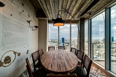 Others Letter Wallpapers Google Tel Aviv Office Rustic Wood Table ...