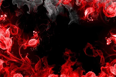 Abstract Red Smoke Black