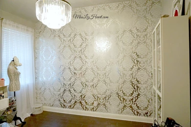 Miss Liz Heart: New Wallpaper! Makeup Room Update