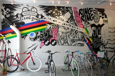 Bike Shelves Now At Houston Fixed Gear!