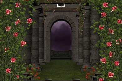 ROSE GARDEN OF LOVE WALLPAPER   (