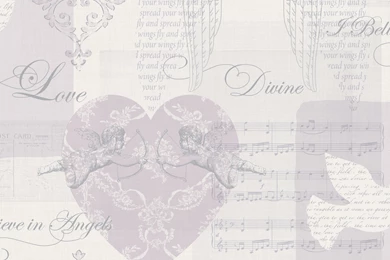 Cherub Angels Heather Mica Metallic Detail Wallpapers