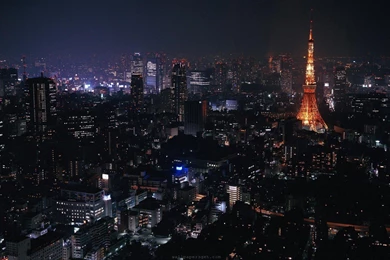 Landscape Night Tokyo Wallpapers Black City Image Description