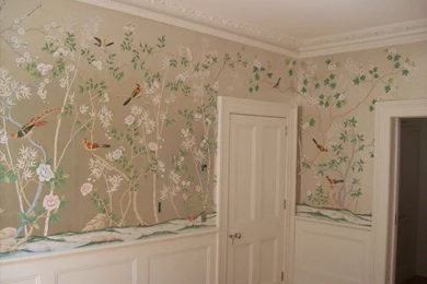 Sybaritic Spaces: Gorgeous Green Dining Room: De Gournay Wallpapers ...