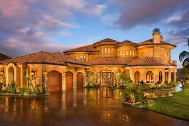 Beautiful House In A Rainy Day