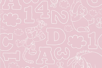 Disney Winnie The Pooh 123 Numbers Letters Children's Kids' Wallpapers