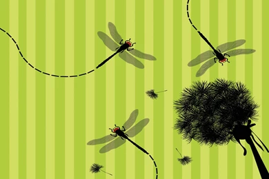 Green Tree And Dragonfly Backgrounds   Animals, Nature   PPT ...