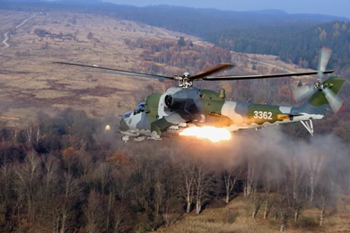 Helicopter MI 24 Hind On Fire Wallpapers 269