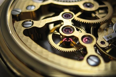 Close up Clocks Gold Gears Clockwork Watch Wallpapers