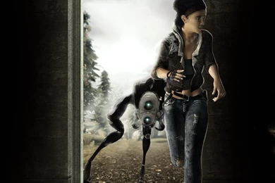 Alyx Running From Hunter Half Life 2 Wallpapers From Dark Wallpapers