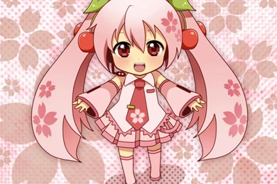 CHIBI SAKURA MIKU WALLPAPER   (