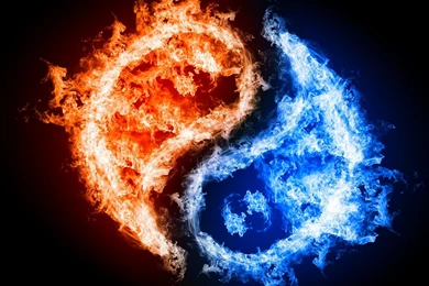 Tai Chi Graphic Blue And Red Flames Wallpaper,Graphic HD Wallpapers ...