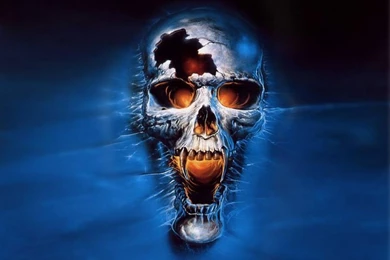 Blue Horror Skull