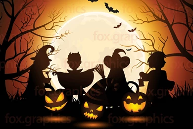 Halloween Backgrounds Vector   Fox Graphics