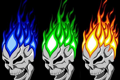 Free Flaming Skulls Coloring Pages