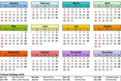 2015 Calendar Desktop Wallpapers