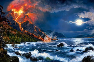 800078 Fantasy Volcano Wallpapers