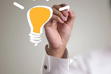 Download Wallpapers 2048x2048 Idea, Light Bulb, Man, Chalk, Glass ...