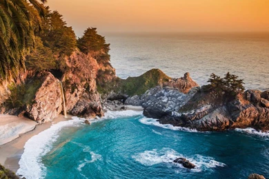 Download McWay Falls In Big Sur, California, USA HD Wallpapers For ...