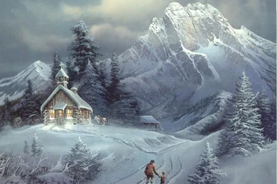 Paintings Wallpapers Winter Snow Widescreen Wallpapers Winter ...