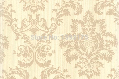 Best Price European Flock Non Woven Metallic Floral Damask ...