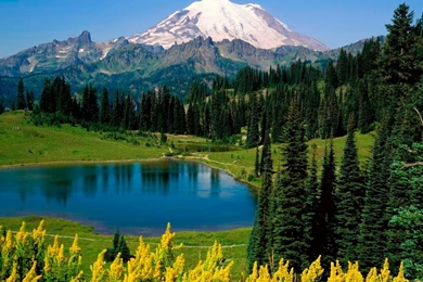 Download Wallpapers 1280x1024 Lake, Landscape, Mountains, Trees ...