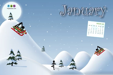 YogaDudes: Free January Desktop Calendar